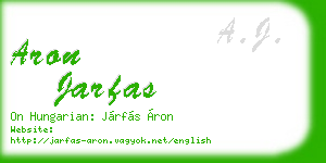 aron jarfas business card